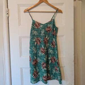 New Look Teal and Coral Floral Dress
